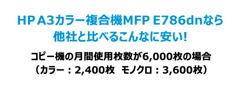 コピー機の月間使用枚数がこんなに安い